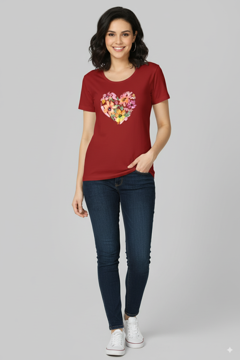Floral Heart Women's Classic T-Shirt